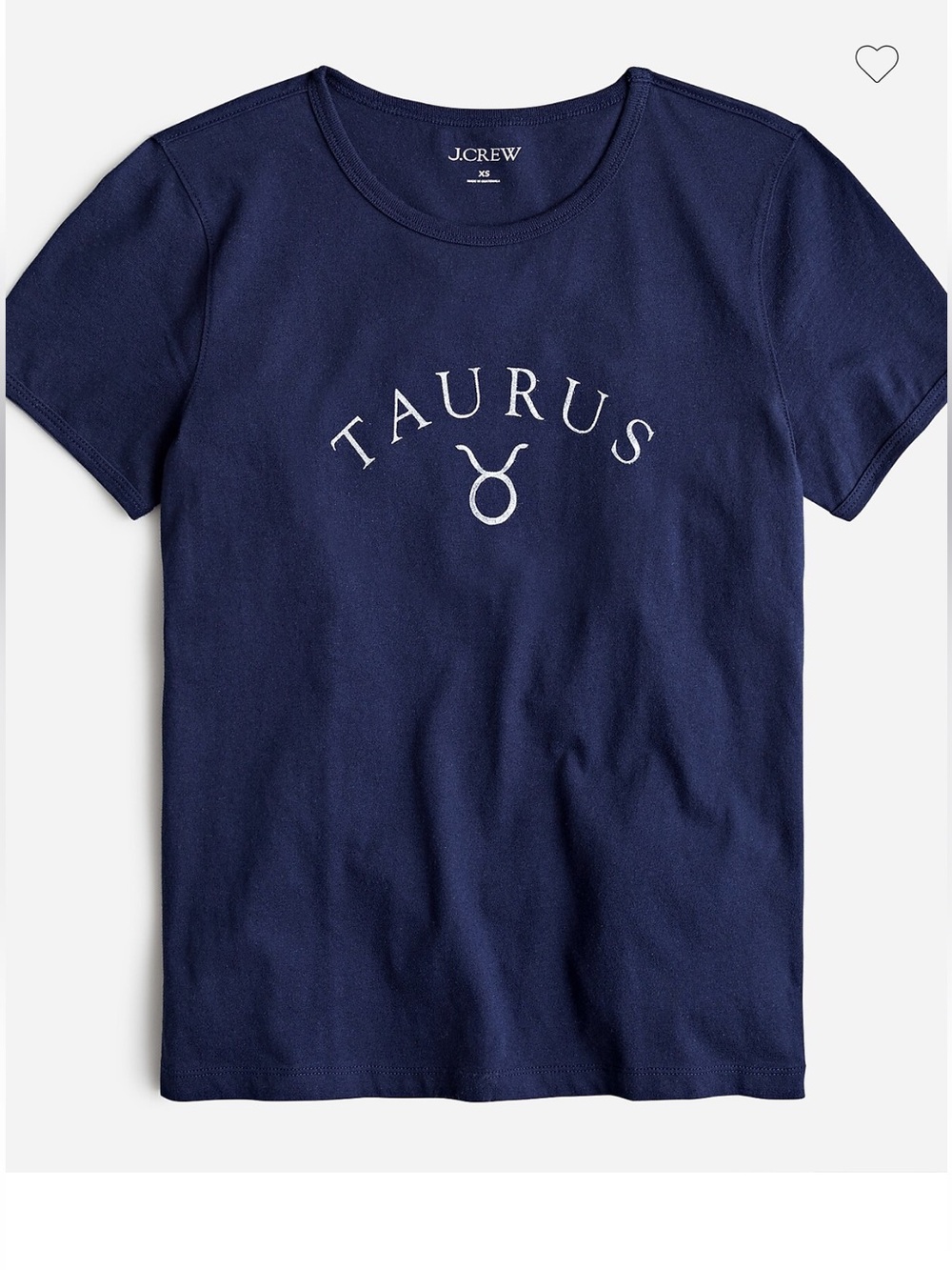 J. Crew broken-in Jersey “Taurus” T-shirt. Navy with White Taurus Graphic. Sm.